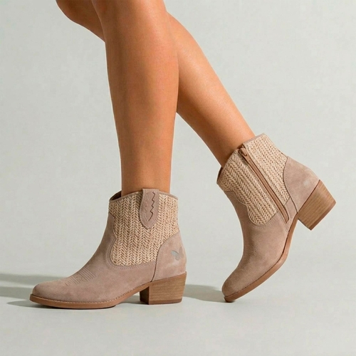 WINNIE F030 SUEDE-RAFIA BEGE